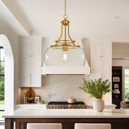 Glass pendant light