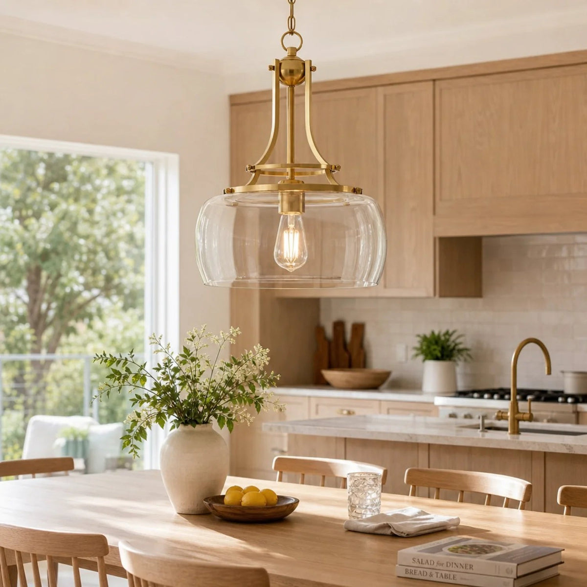 Glass pendant light
