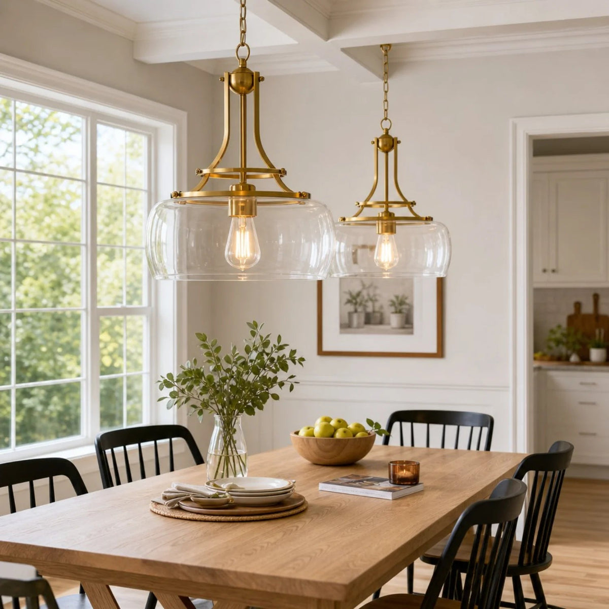 Glass pendant light