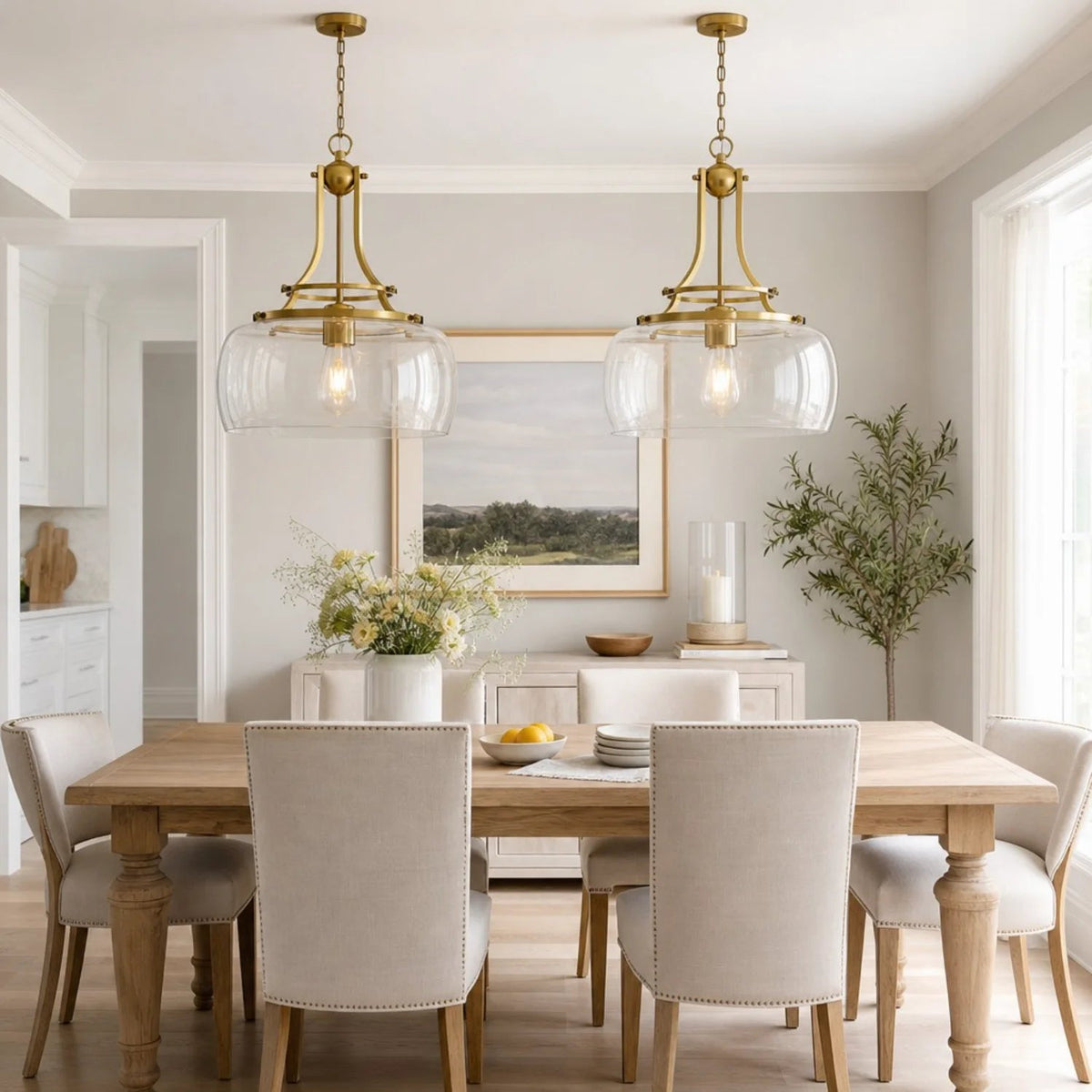 Glass pendant light