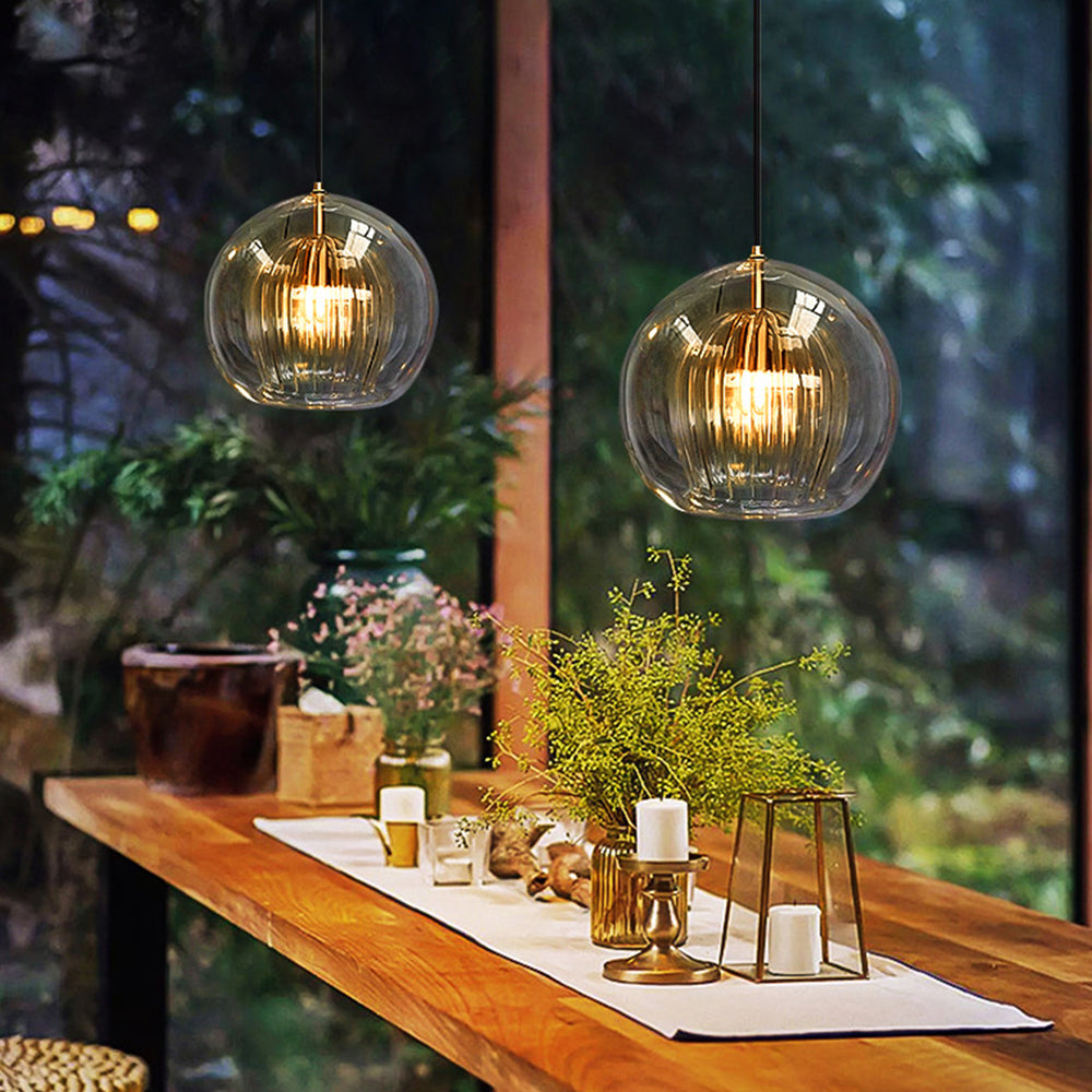 Suspension boule en verre
