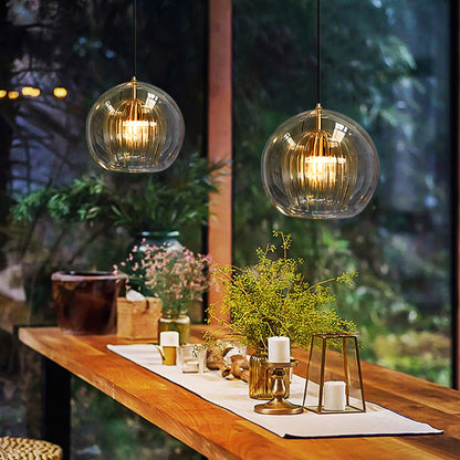 Suspension boule en verre