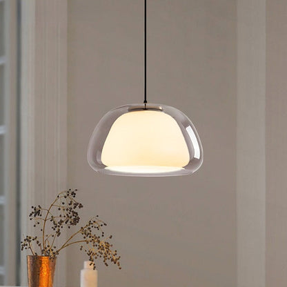Skleněná kulová závěsná lampa