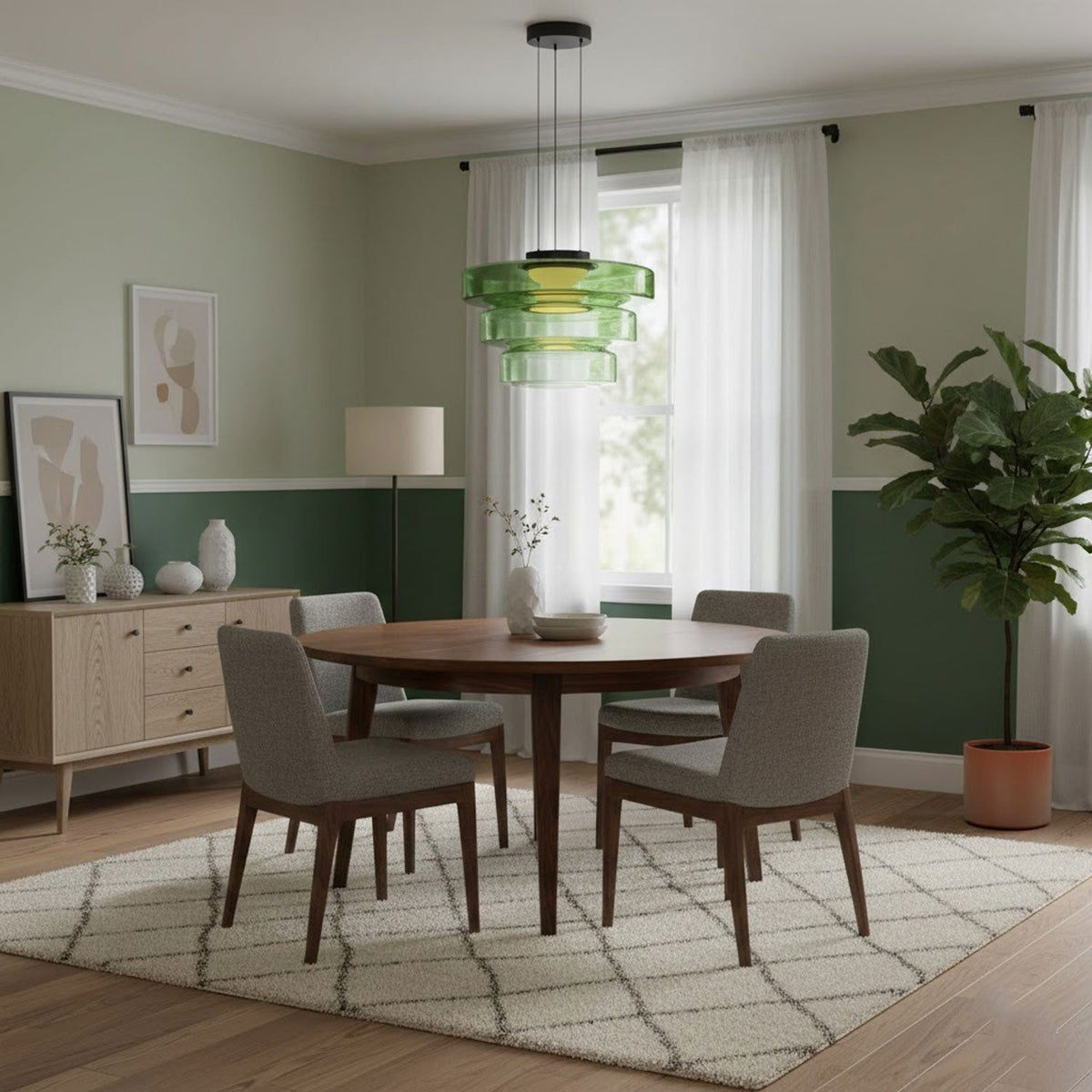 Lampa wisząca szklana wielowarstwowa