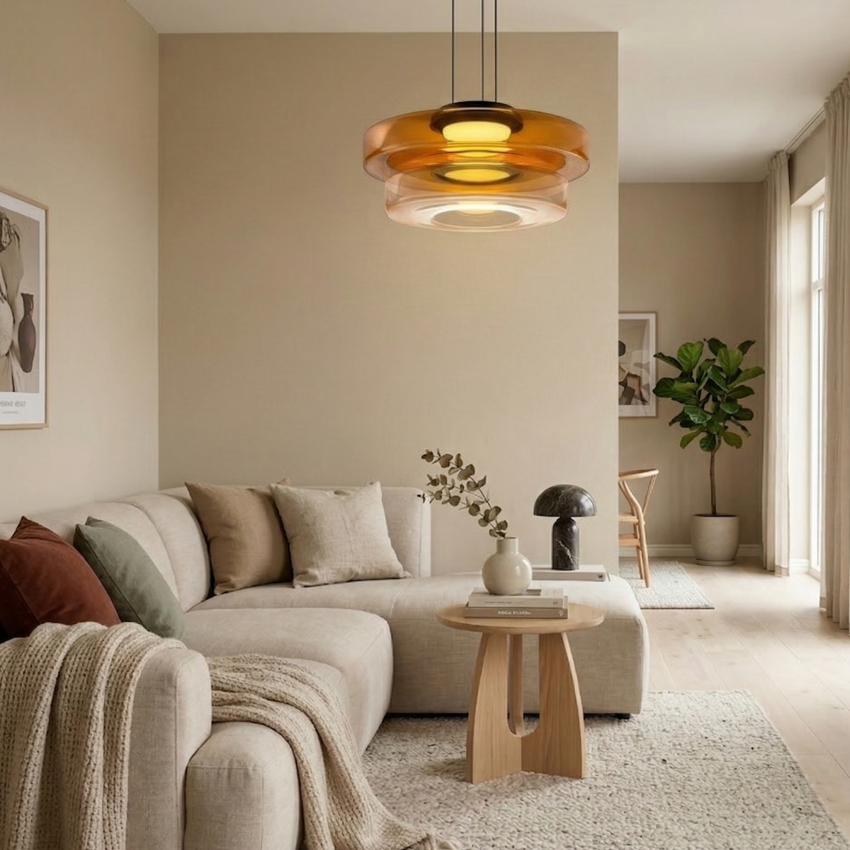 Lampa wisząca szklana wielowarstwowa