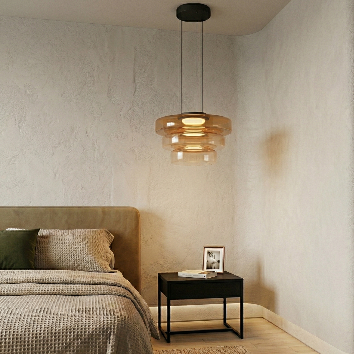 Lampa wisząca szklana wielowarstwowa