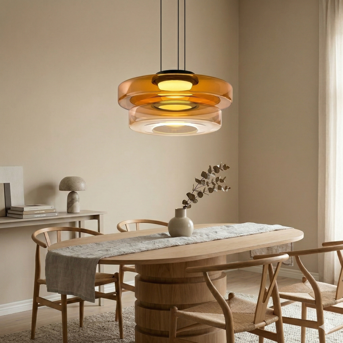 Lampa wisząca szklana wielowarstwowa