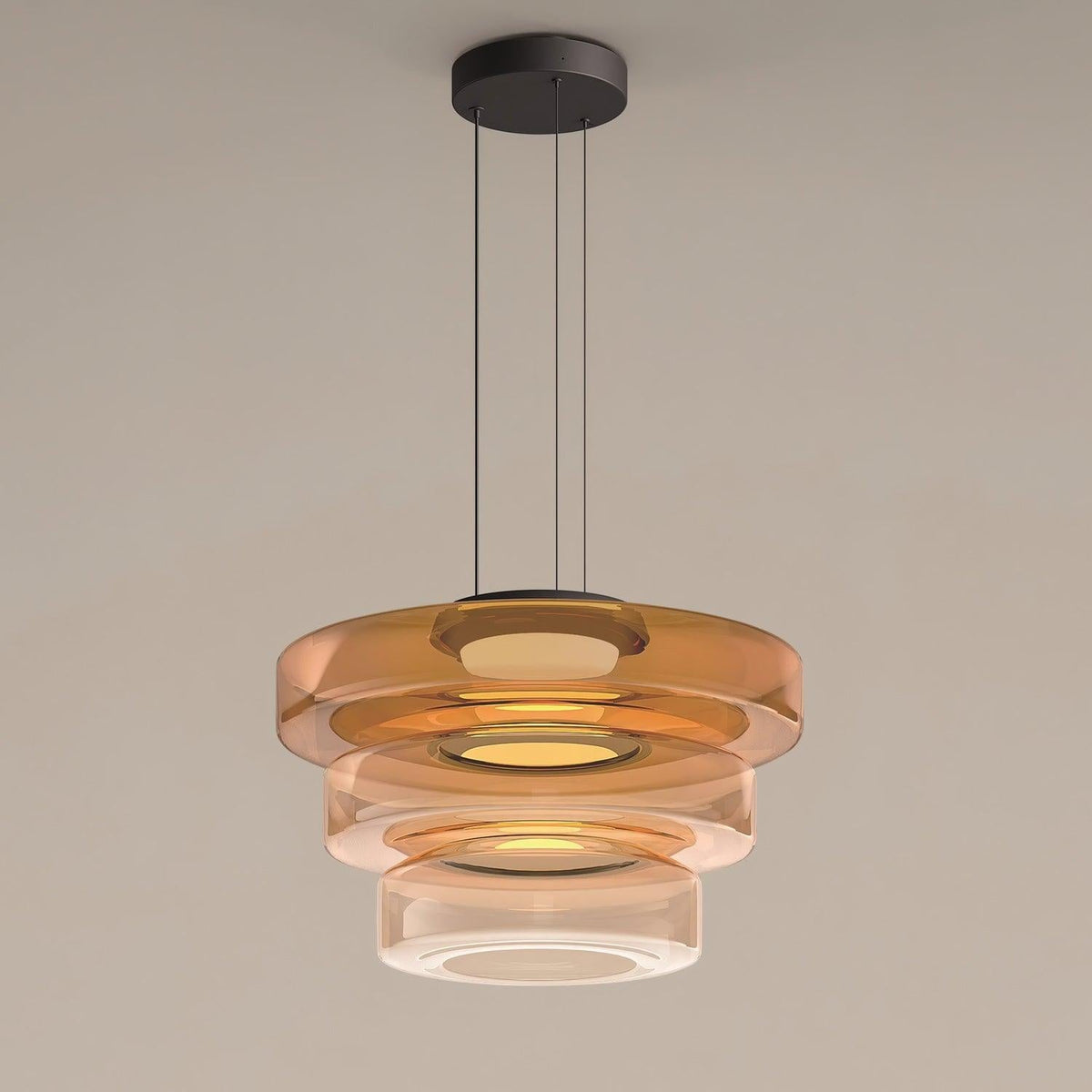 Lampa wisząca szklana wielowarstwowa