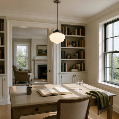 Pendant light with glass shade