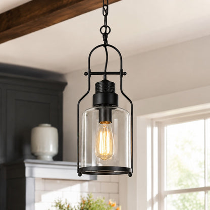 Pendant light with glass shade