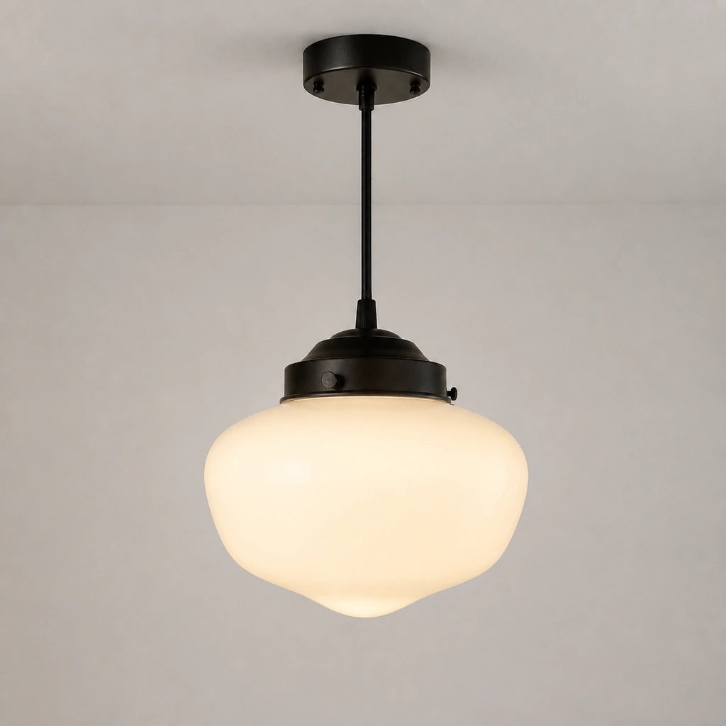 Pendant light with glass shade