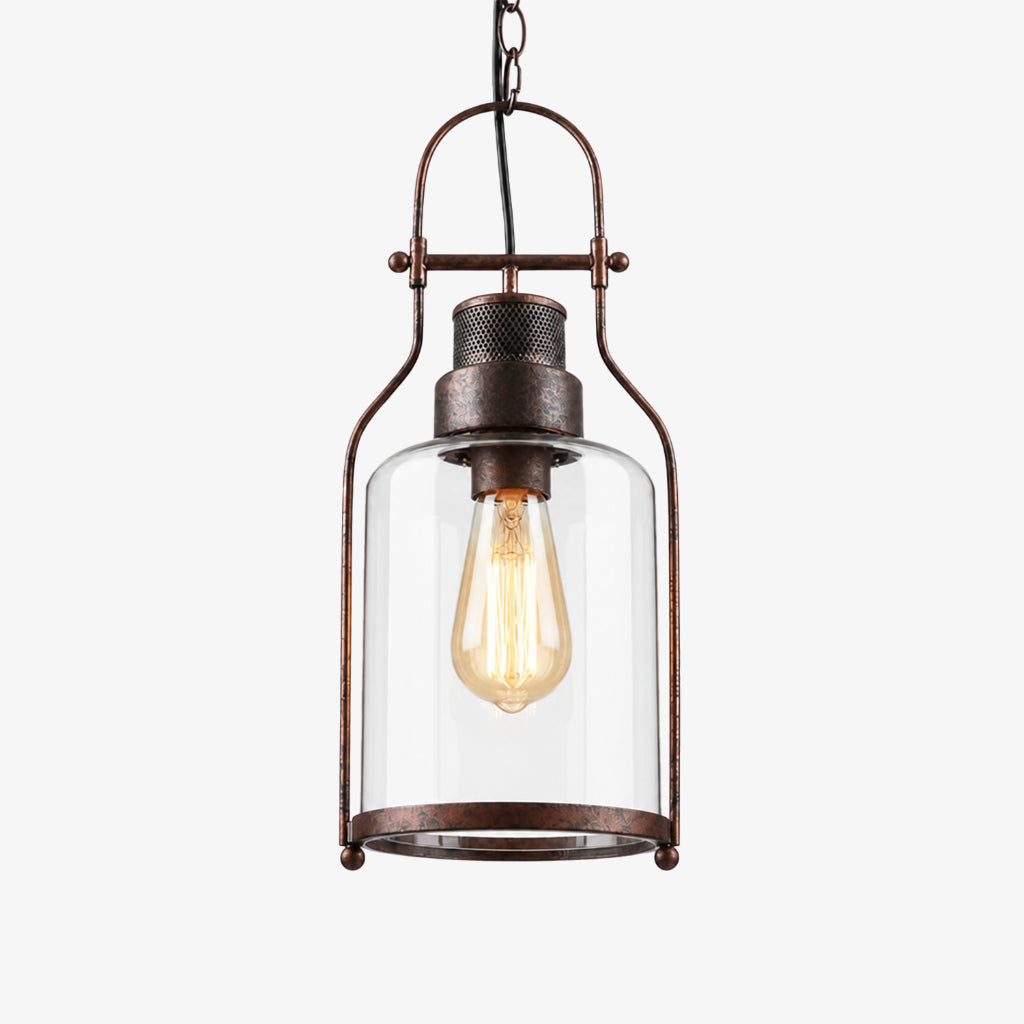 Pendant light with glass shade