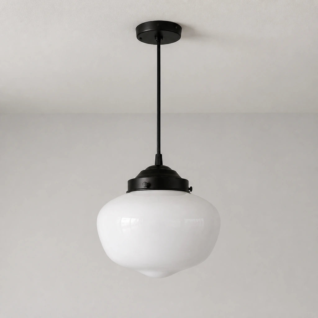 Pendant light with glass shade