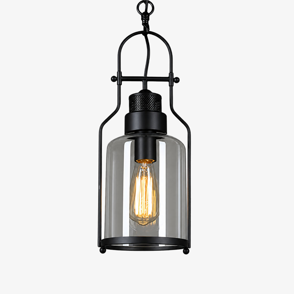 Pendant light with glass shade