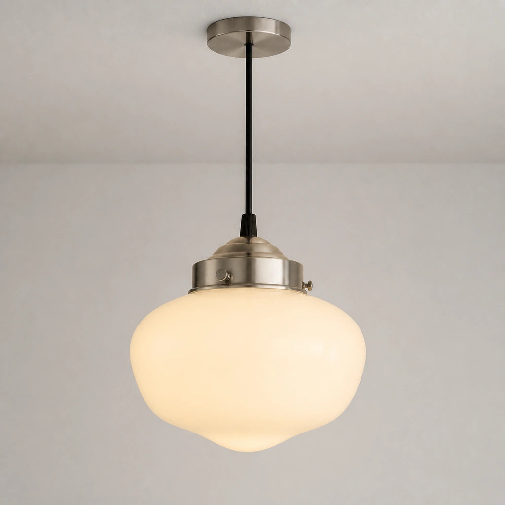 Pendant light with glass shade