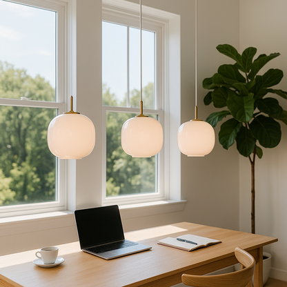 Lampa wisząca szklany klosz
