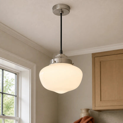 Pendant light with glass shade