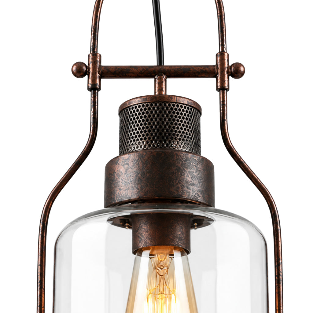 Pendant light with glass shade
