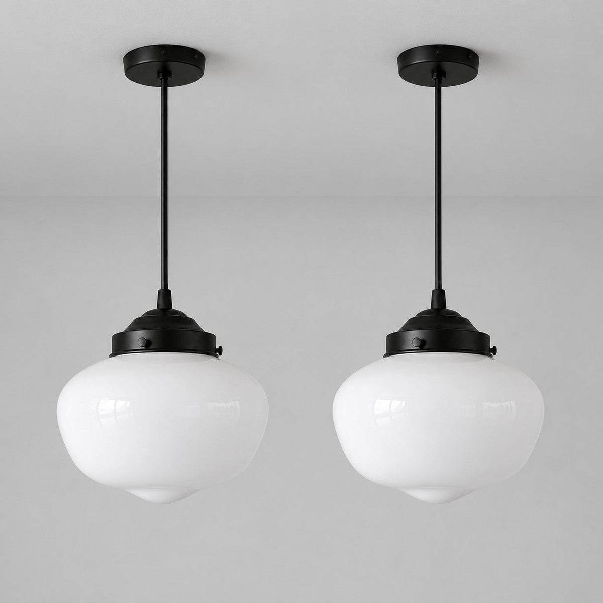 Pendant light with glass shade