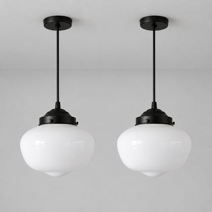 Pendant light with glass shade