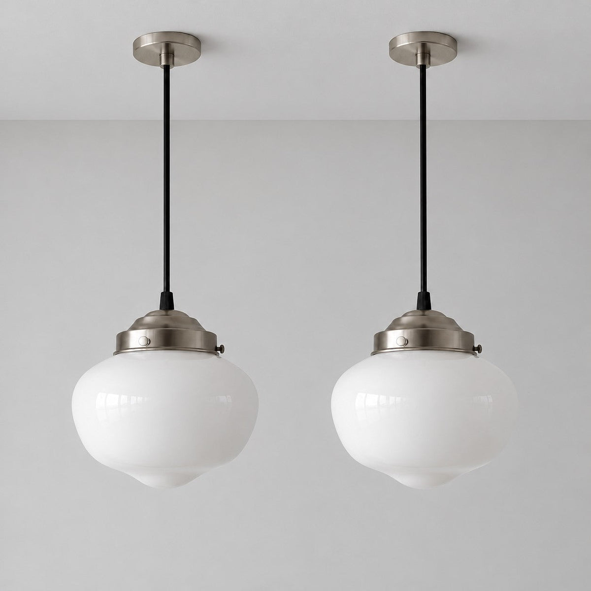 Pendant light with glass shade