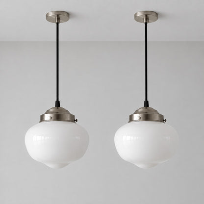 Pendant light with glass shade