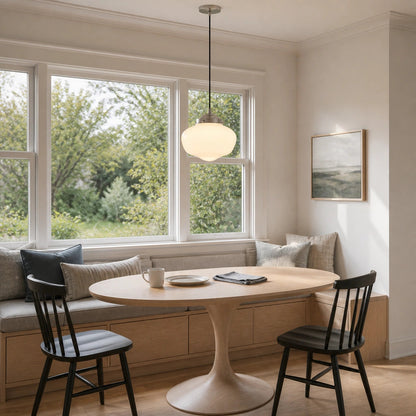 Pendant light with glass shade