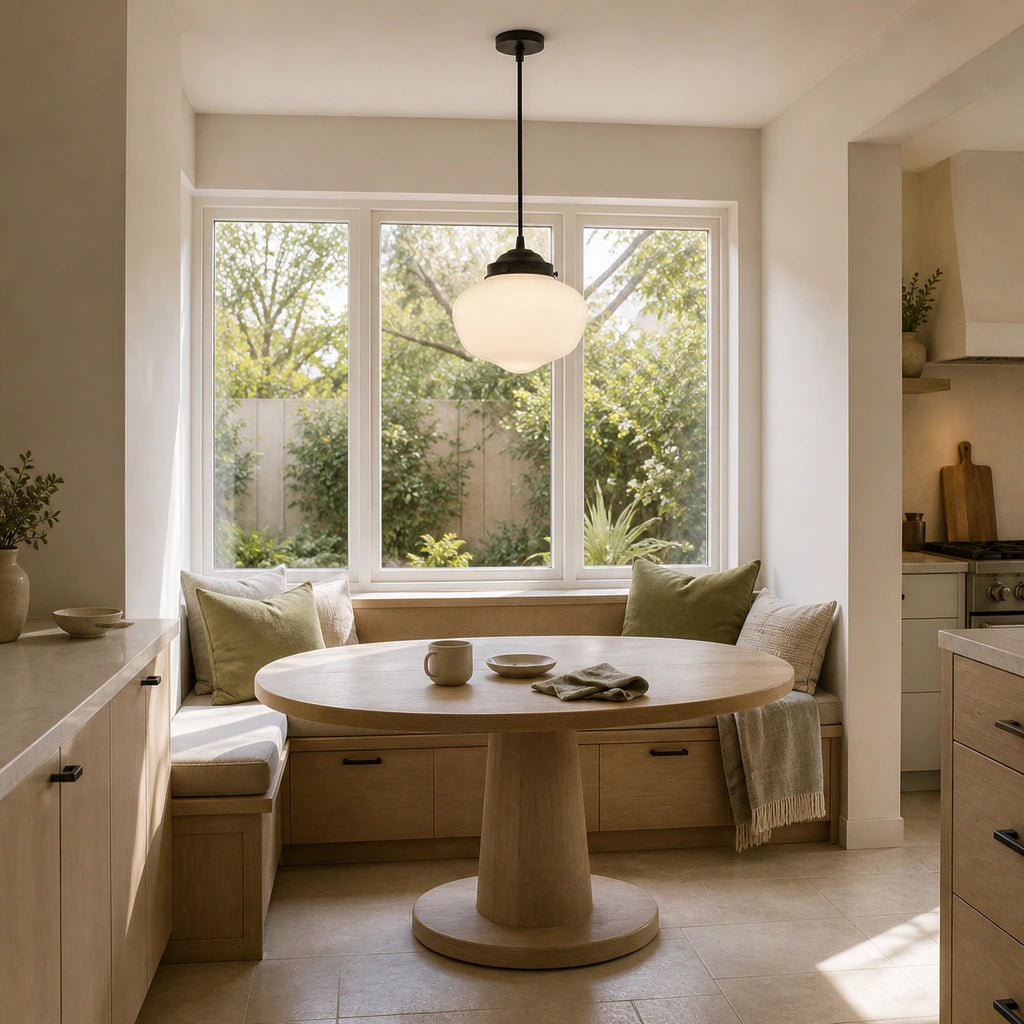 Pendant light with glass shade