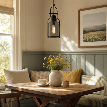 Pendant light with glass shade