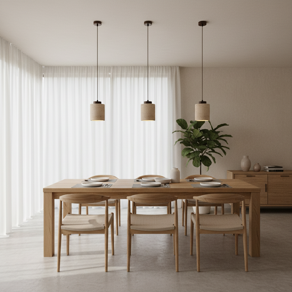 Lampa wisząca z trawertynu