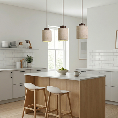 Lampa wisząca z trawertynu