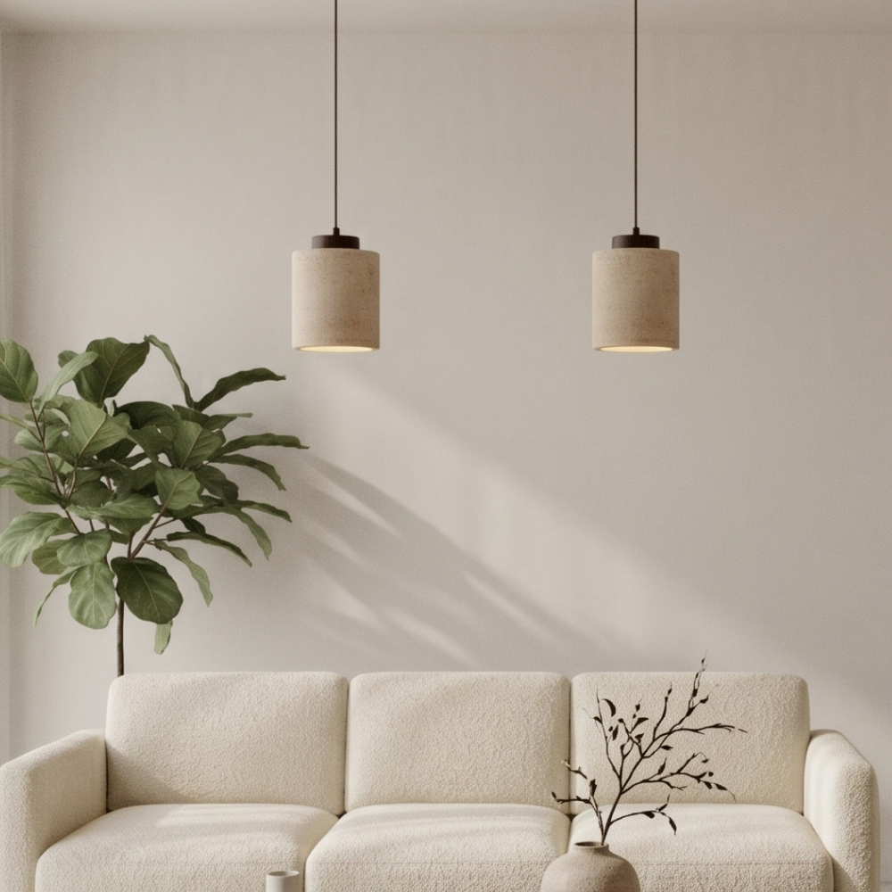 Lampa wisząca z trawertynu