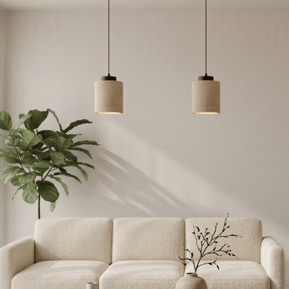 Lampa wisząca z trawertynu