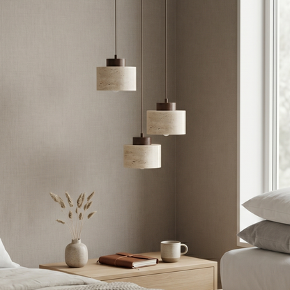 Lampa wisząca z trawertynu