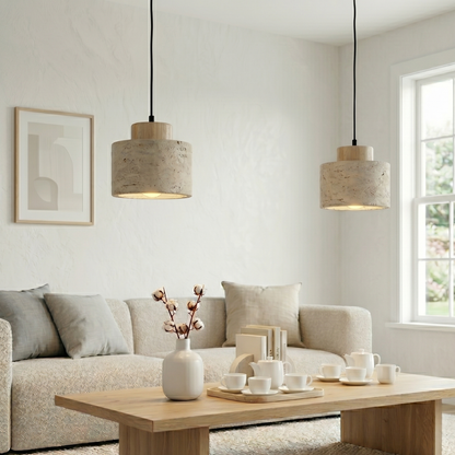 Lampa wisząca z trawertynu