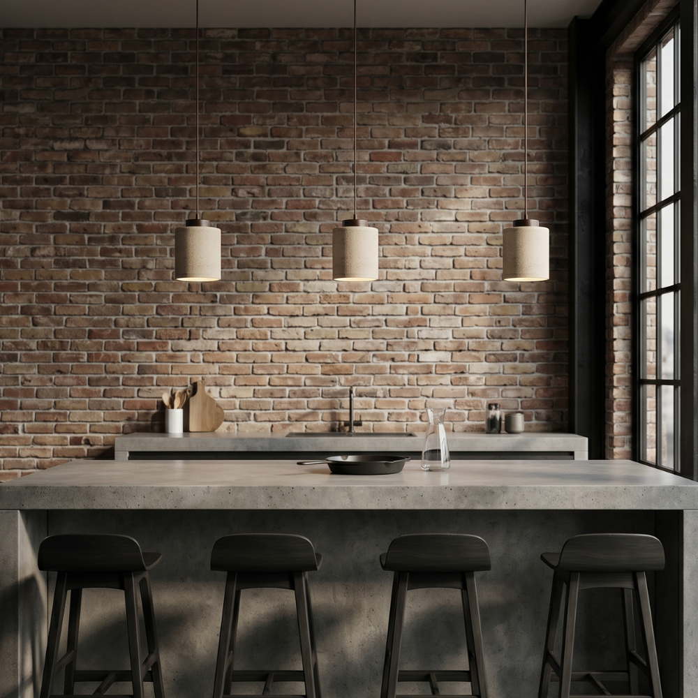 Lampa wisząca z trawertynu