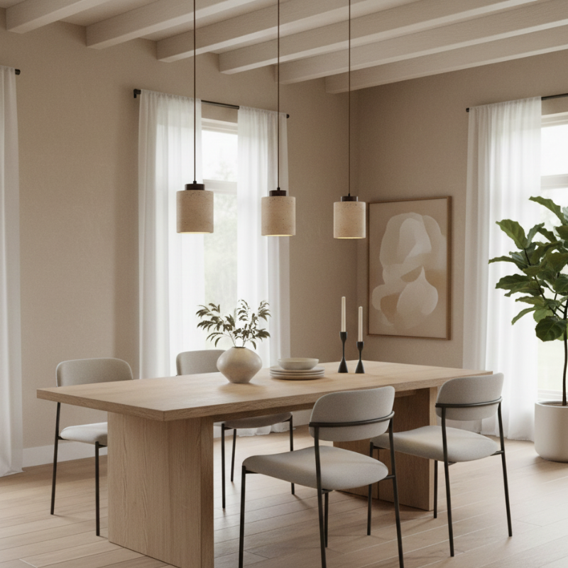 Lampa wisząca z trawertynu