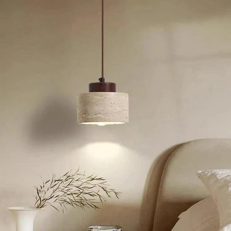 Lampa wisząca z trawertynu