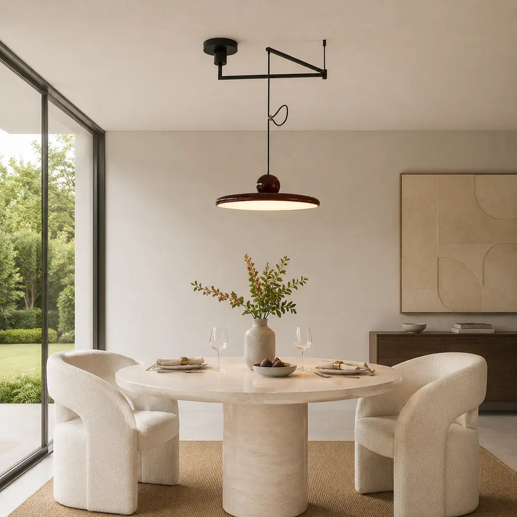 Lampe suspendue avec abat-jour et contrepoids