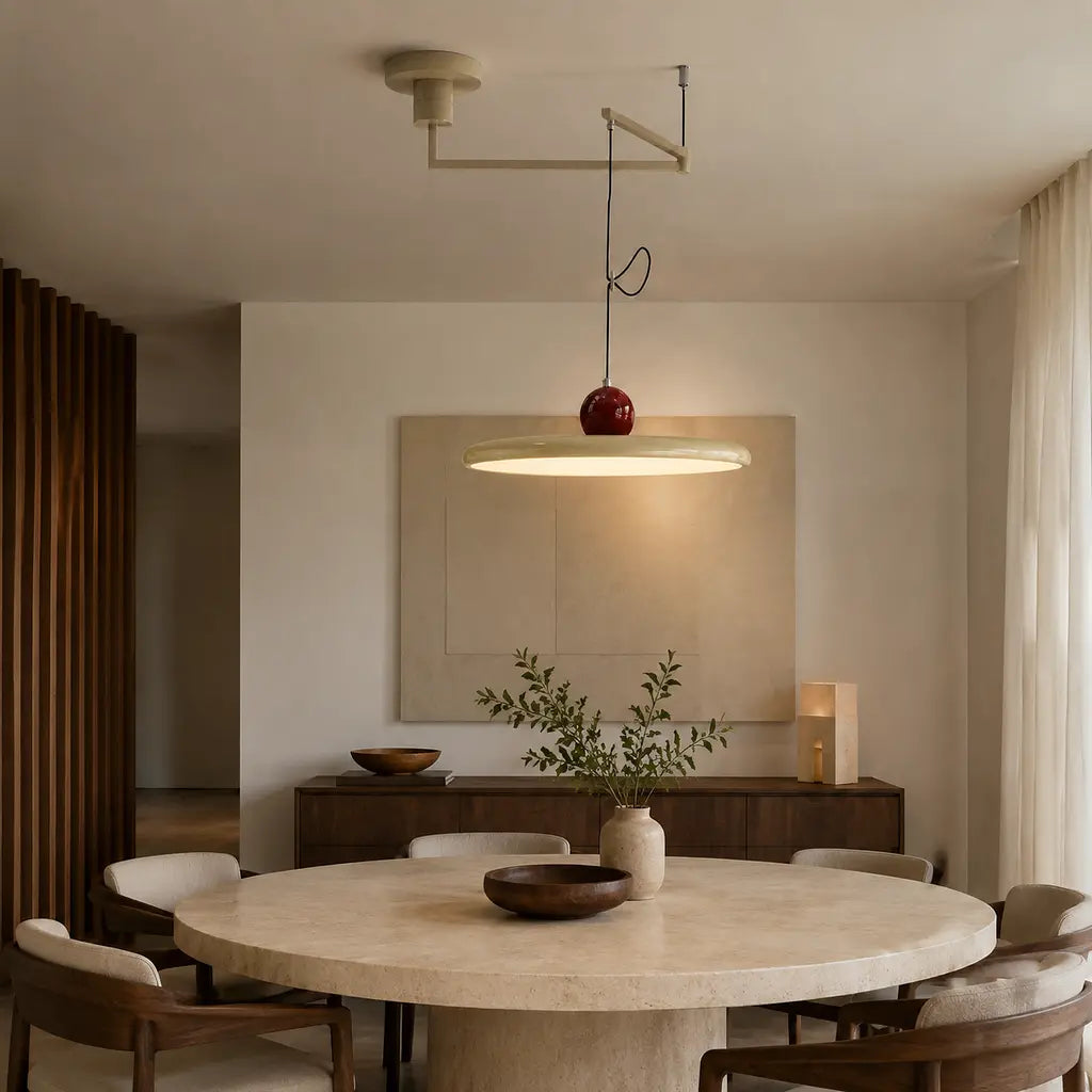 Lampe suspendue avec abat-jour et contrepoids