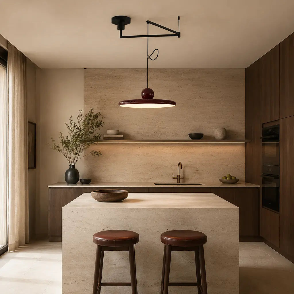 Lampe suspendue avec abat-jour et contrepoids