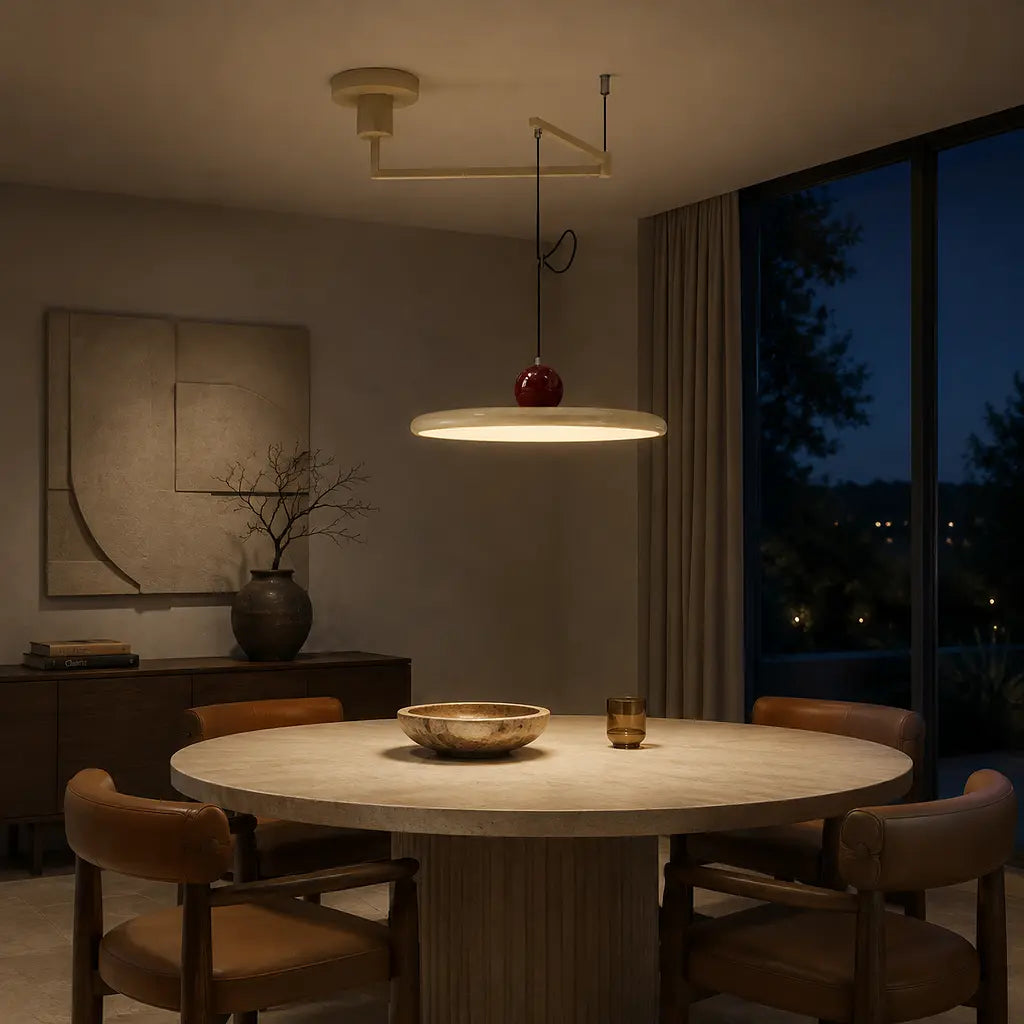 Lampe suspendue avec abat-jour et contrepoids
