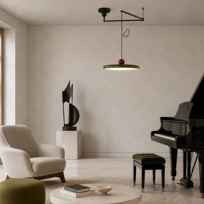 Lampe suspendue avec abat-jour et contrepoids