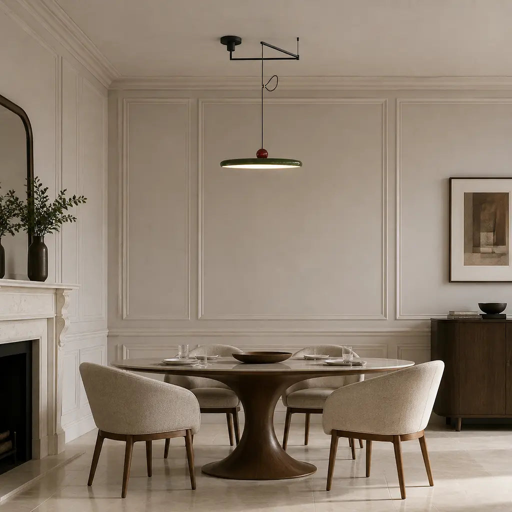 Lampe suspendue avec abat-jour et contrepoids