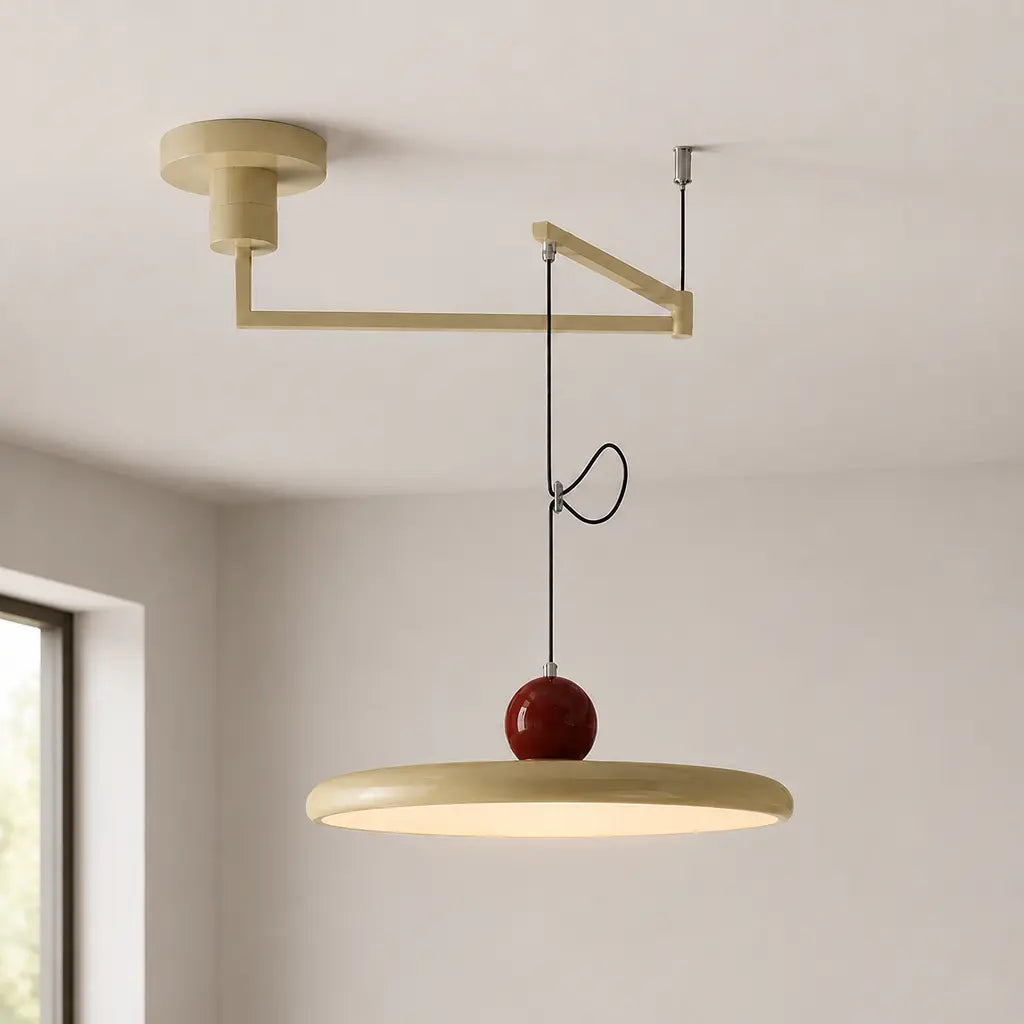 Lampe suspendue avec abat-jour et contrepoids