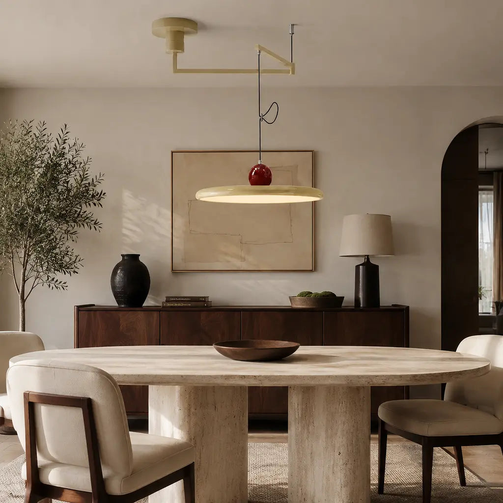 Lampe suspendue avec abat-jour et contrepoids