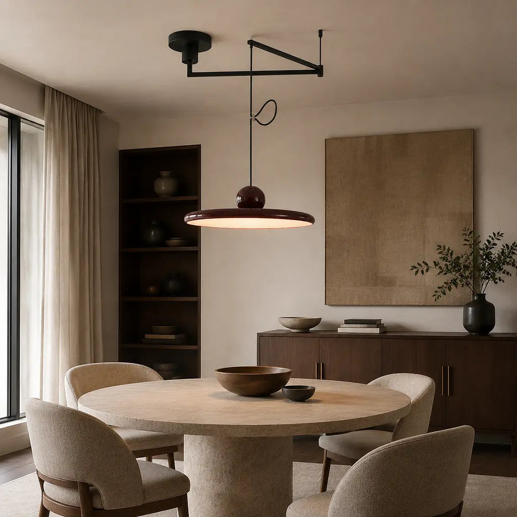 Lampe suspendue avec abat-jour et contrepoids