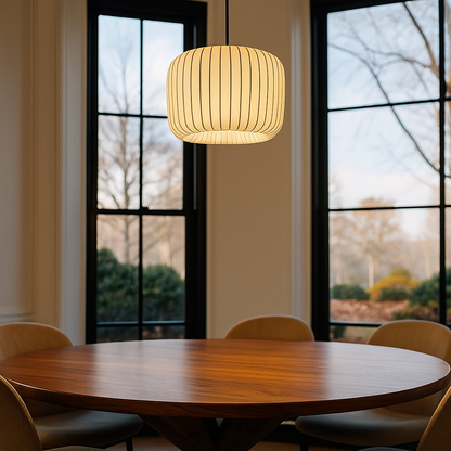 Pendant lamp with a fabric shade