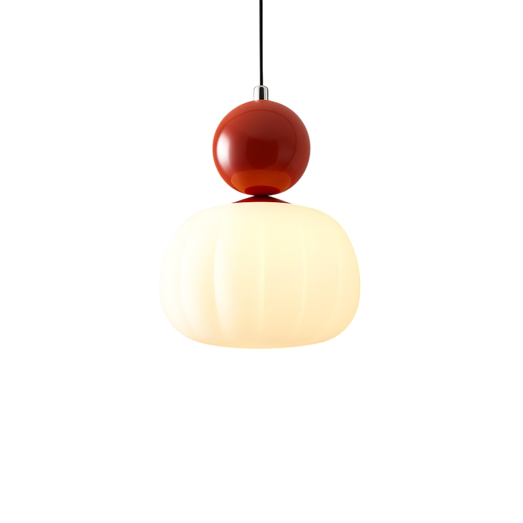 Lampa wisząca z kolorową kulą