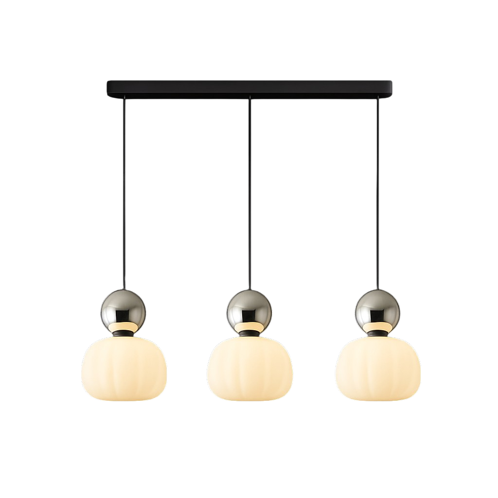 Lampa wisząca z kolorową kulą